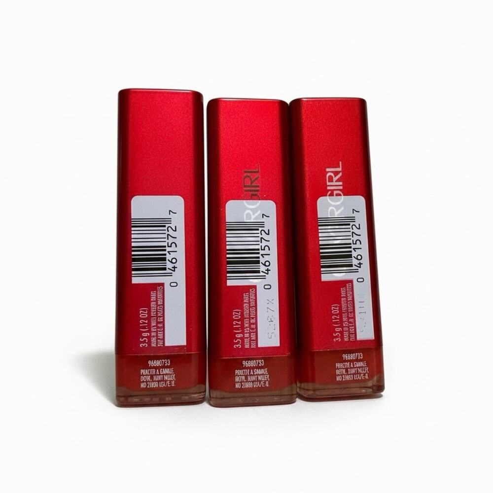 Lot of 3 Covergirl Colorlicious Lipstick 305 Hot Chaleur Red HTF Sealed